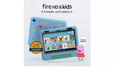 Amazon Fire HD 8 Kids Tablet (Peppa Pig Edition) – 8" Tablet, 32GB, Blue – (New) - Funkifone