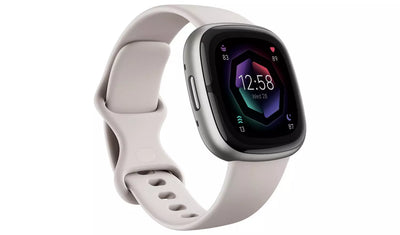 Fitbit Sense 2 Smart Watch – Lunar White/Platinum (New) Google