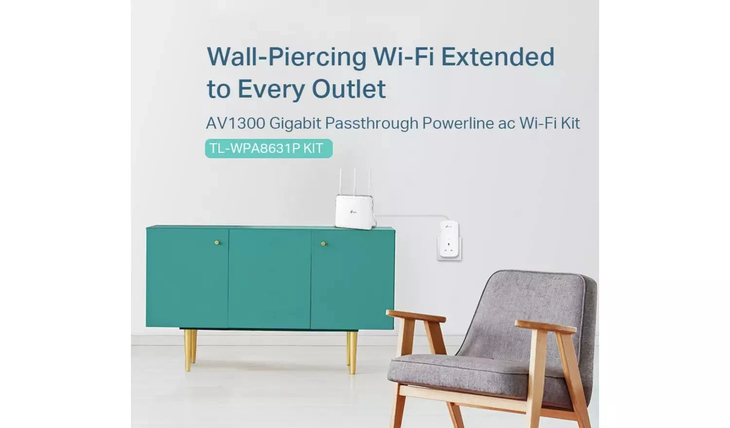 TP-Link TL-WPA8631P KIT AV1300 Powerline Wi-Fi Extender TP Link
