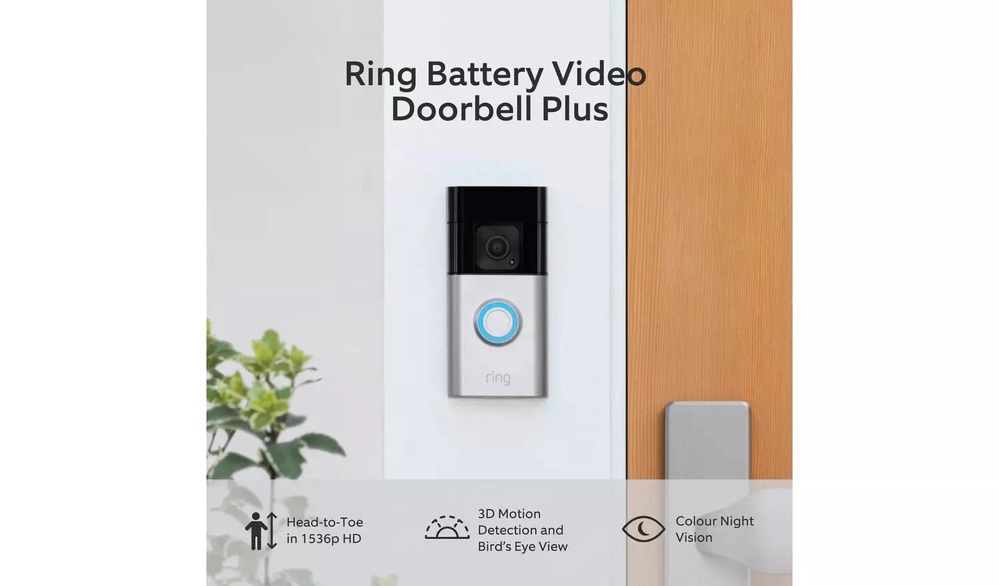 Ring Battery Video Doorbell Plus with Chime Ring