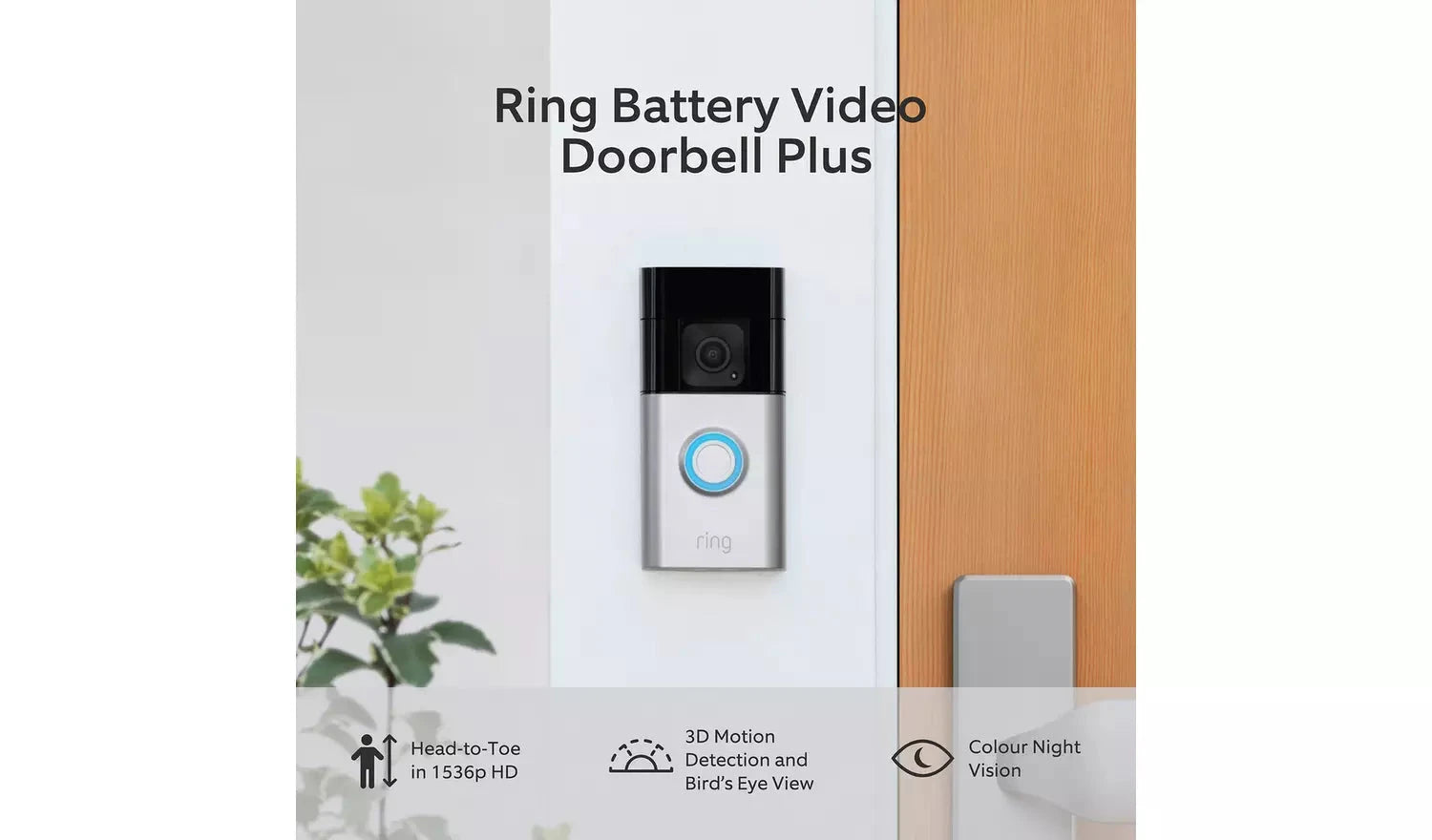Ring Battery Video Doorbell Plus with Chime Ring