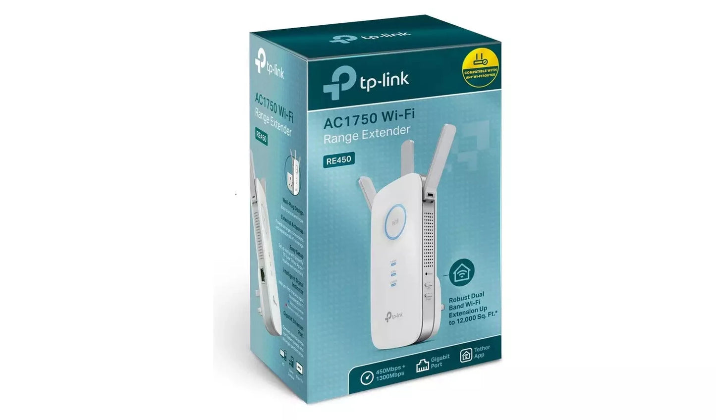TP-Link RE450 AC1750 Wi-Fi Range Extender with Gigabit Ethernet Port TP Link