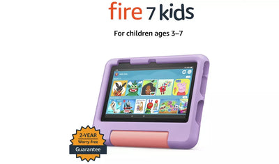 Amazon Fire 7 Kids – 7" Tablet, 16GB, Red – Designed for Ages 3–7, (New) - Funkifone