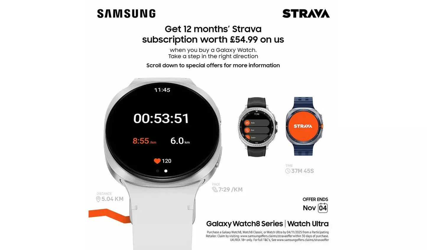 Samsung Galaxy Watch Ultra LTE – 47mm Smartwatch, Titanium White - Marine Band White (Excellent Condition) Samsung