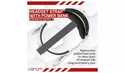 Venom Head Strap With Battery For Meta Quest 2, 3 & 3S, White – (New) Sony