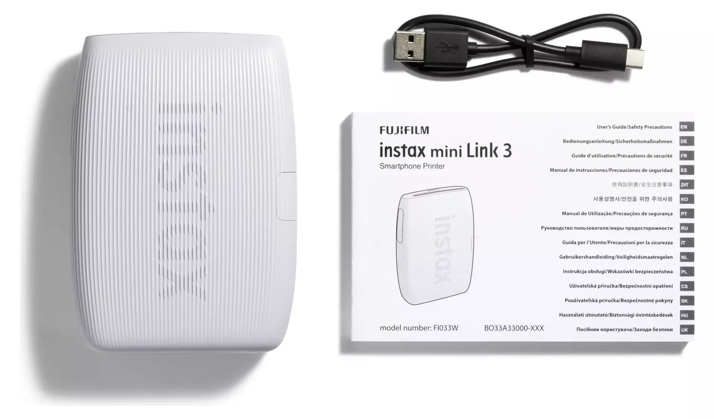 instax mini Link 3 Smartphone Printer - White (New) Fujifilm
