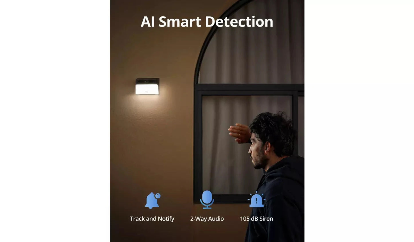 eufy S120 2K Solar-Powered Wall Light Security Camera eufy