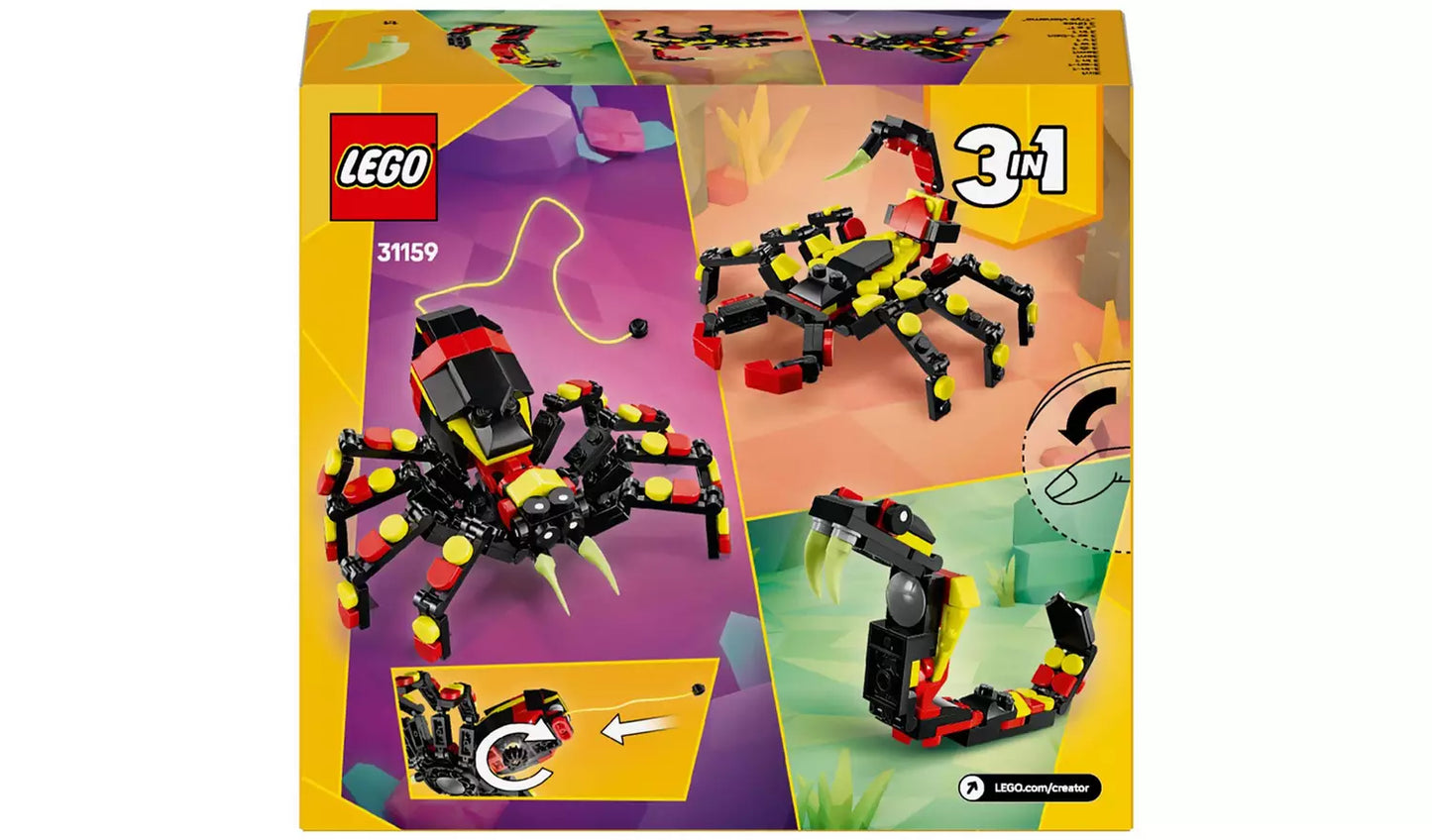 LEGO Creator 3in1 Wild Animals: Surprising Spider Toy | Ages 7+ | Model 31159 | New LEGO