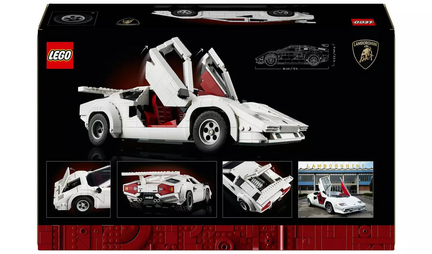LEGO Icons Lamborghini Countach 5000 Quattrovalvole Model Car Set | Ages 18+ | Model 10337 | NEW LEGO
