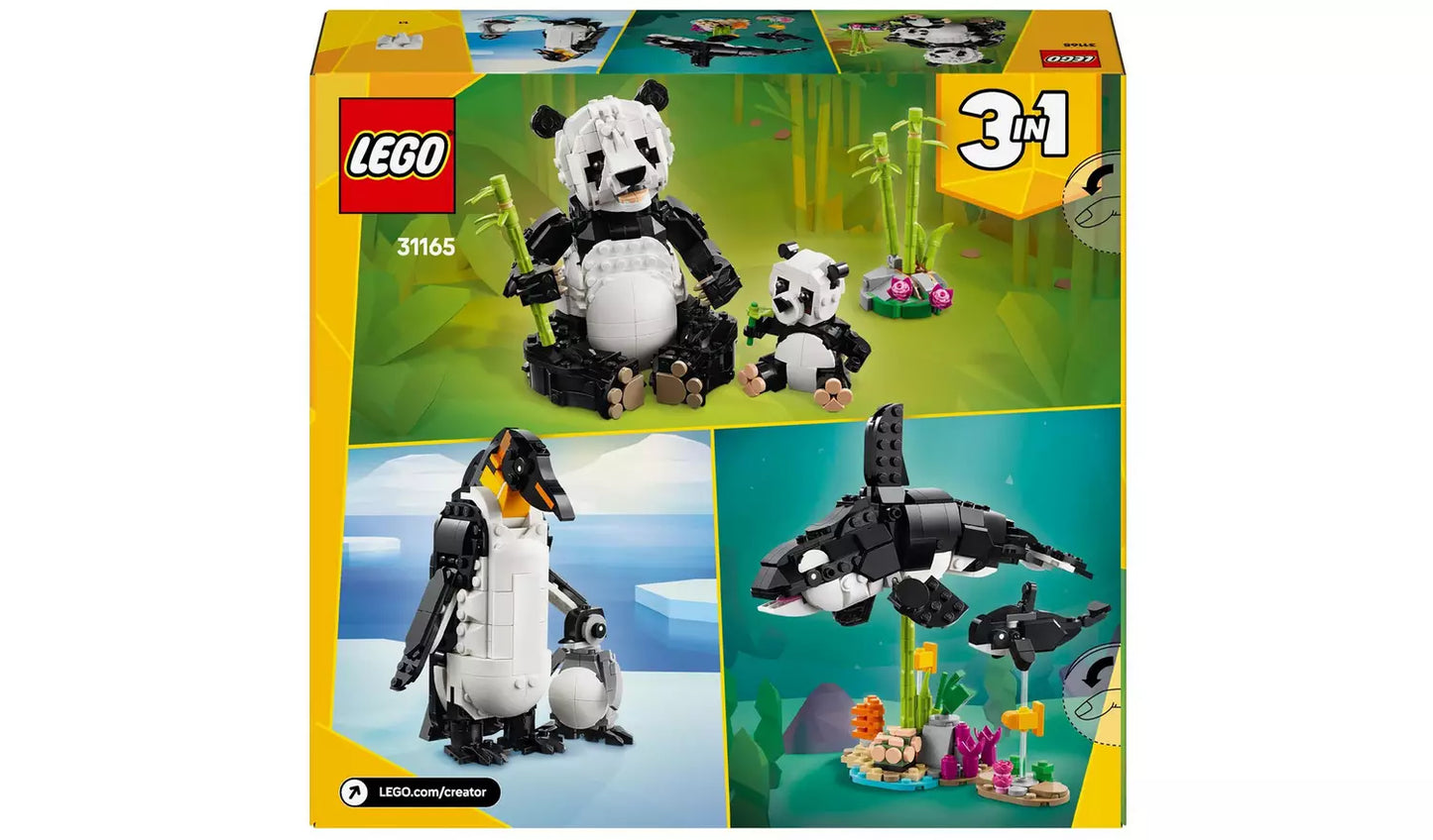 LEGO Creator 3in1 Wild Animals: Panda Family Toy Set | Ages 8+ | Model 31165 | New LEGO