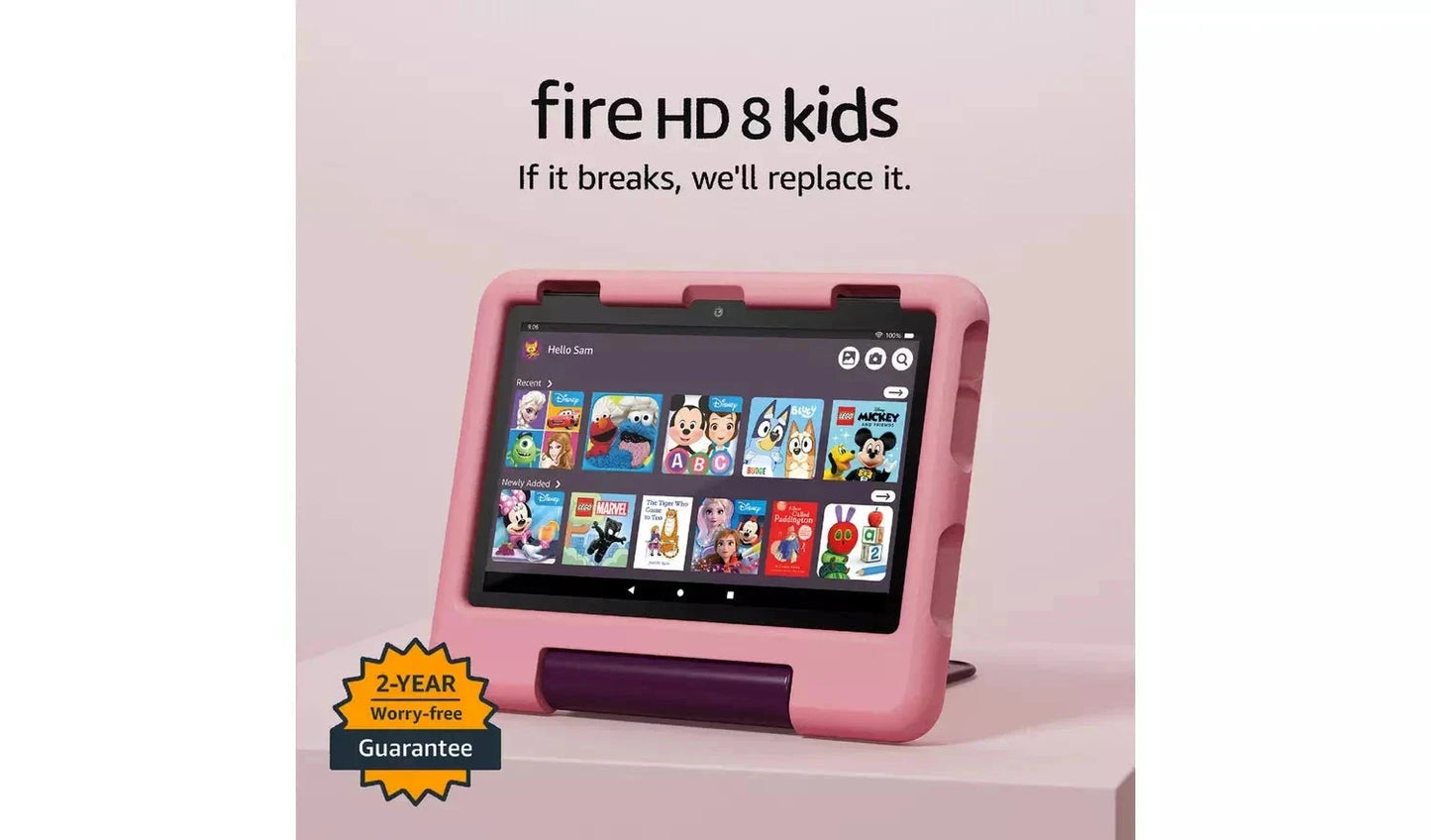 Amazon Fire HD 8 Kids – 8" Tablet, 32GB, Purple – Designed for Ages 3–7, (New) Amazon