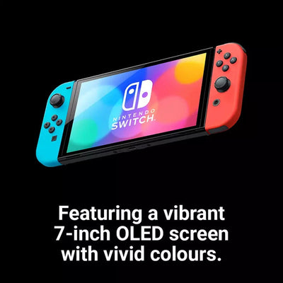 Nintendo Switch OLED Console - Neon Blue & Neon Red NEW - Funkifone
