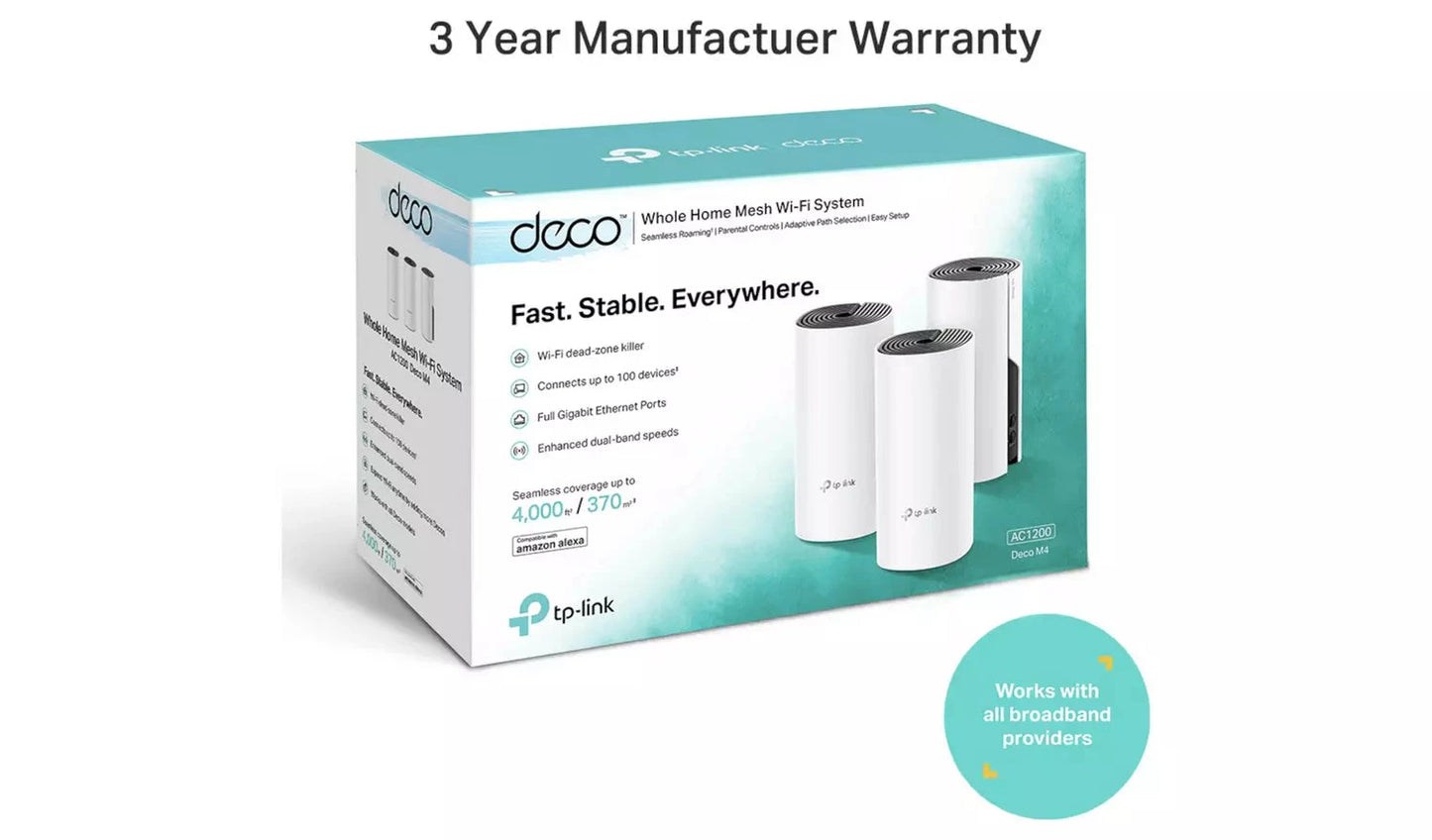 TP-Link Deco M4 AC1200 Whole Home Mesh Wi-Fi System (3-Pack) TP Link