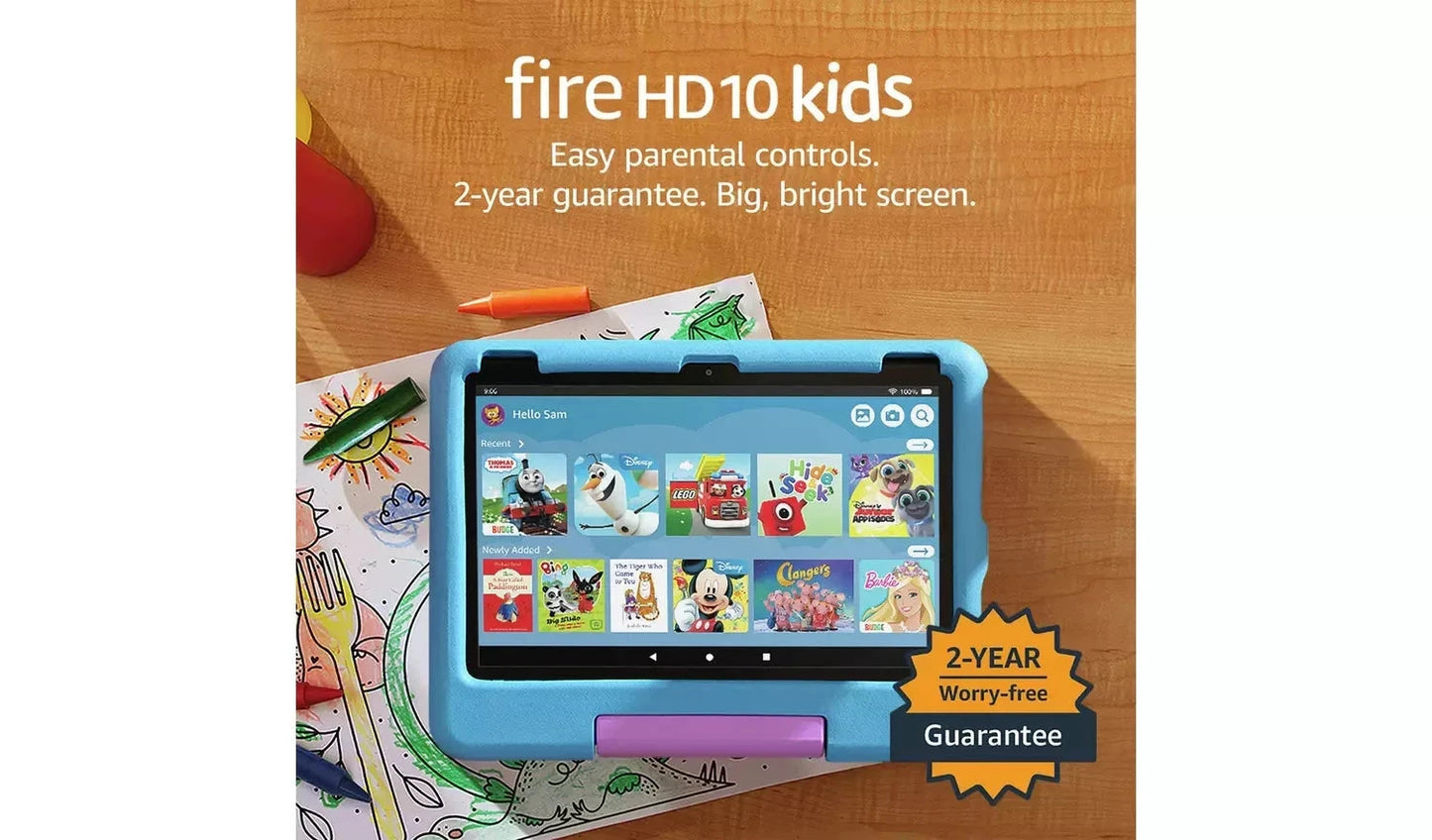 Amazon Fire HD 10 Kids (2023 Release) – 10.1" Tablet, 32GB, Green – Designed for Ages 3–7, (New) Amazon