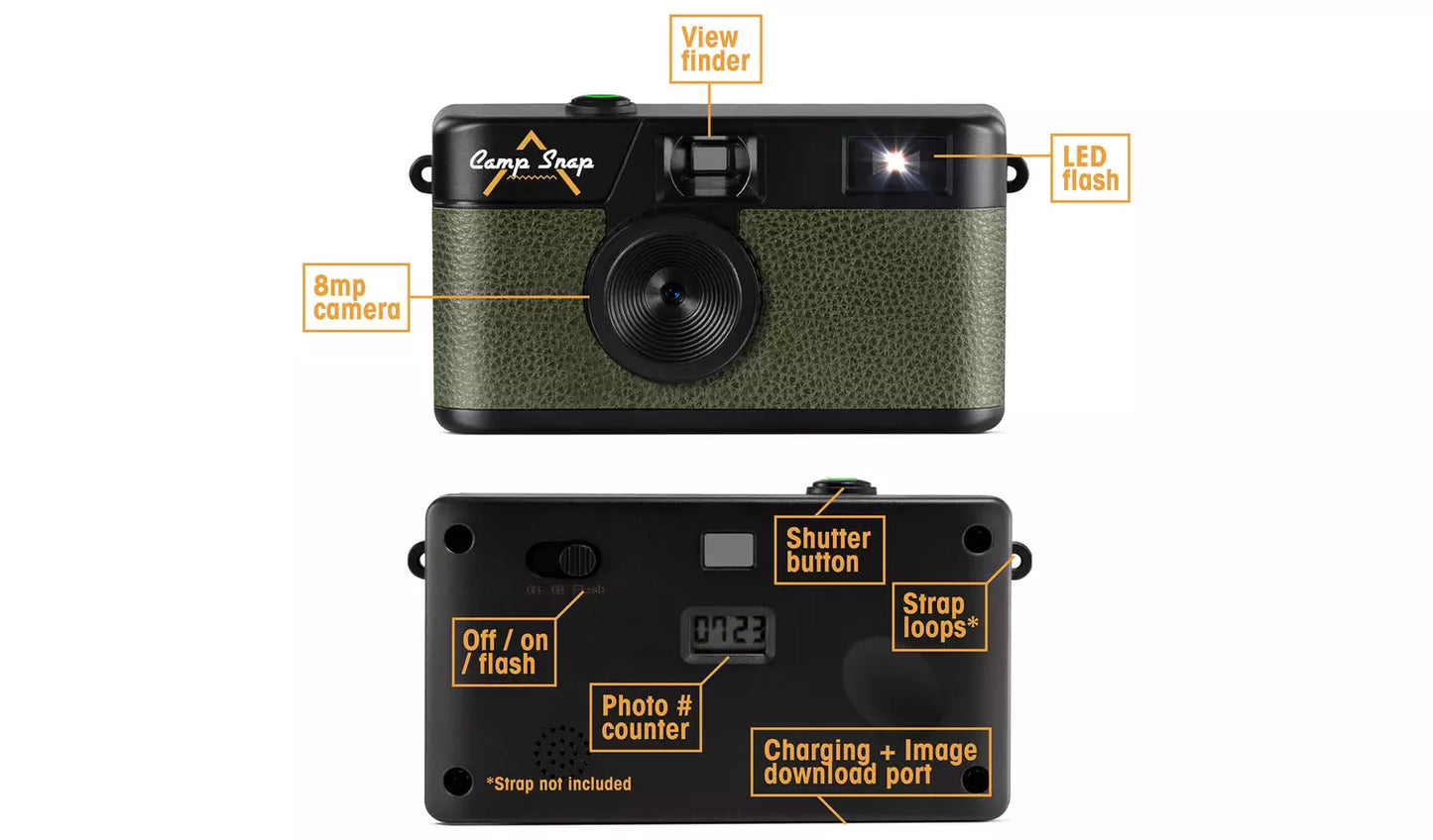 Campsnap V105 8MP Compact Digital Camera – Green (New) Campsnap