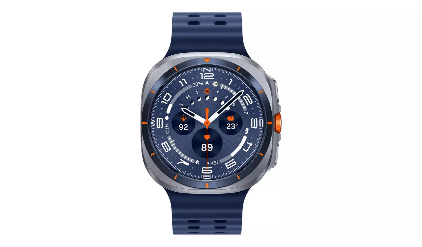 Samsung Galaxy Watch Ultra LTE – 47mm Smartwatch, Titanium Blue - Marine Band Blue (Pristine Condition) Samsung