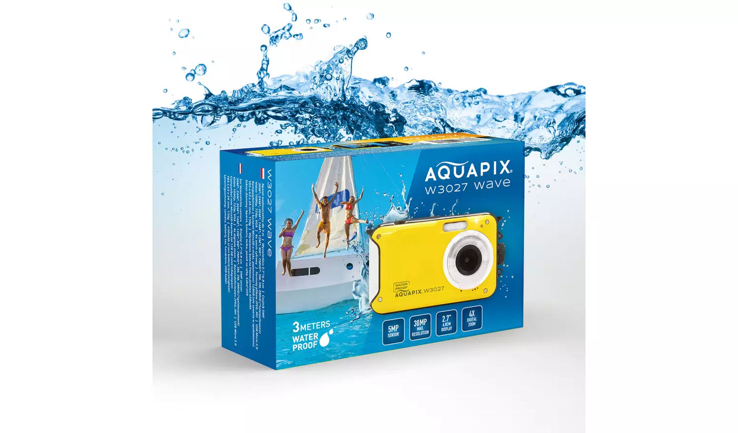 Aquapix W3027 Wave Waterproof Digital Camera - Yellow (New) Aquapix