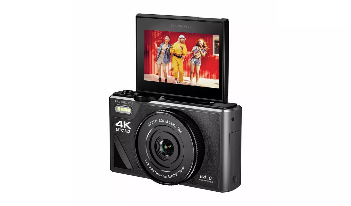 Easypix V64 Flip 4K Vlogging Digital Camera (New) Easypix