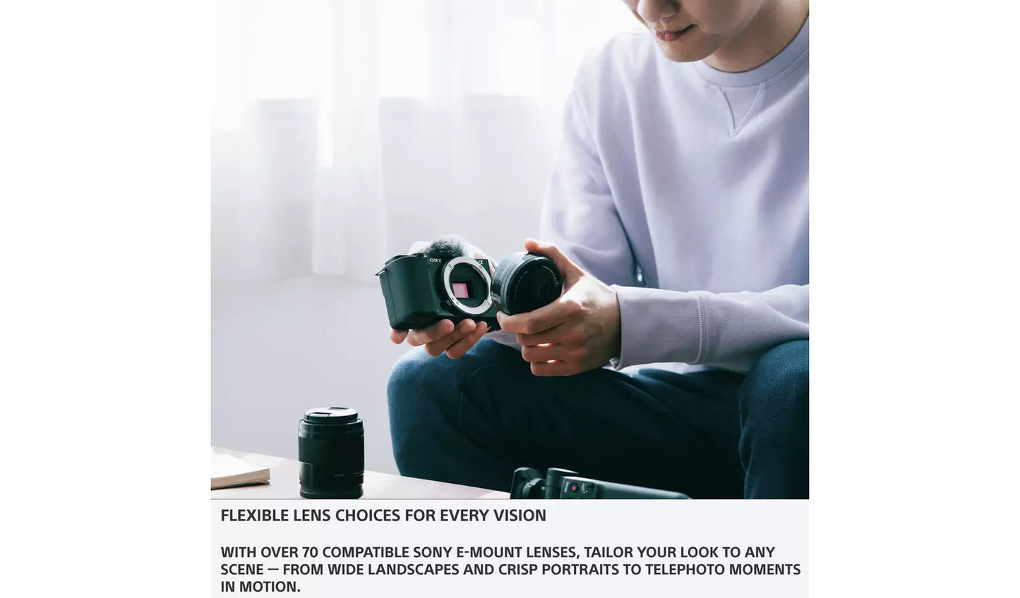 Sony Alpha ZV-E10 Mirrorless Vlogging Camera with 16–50mm Lens Kit Sony