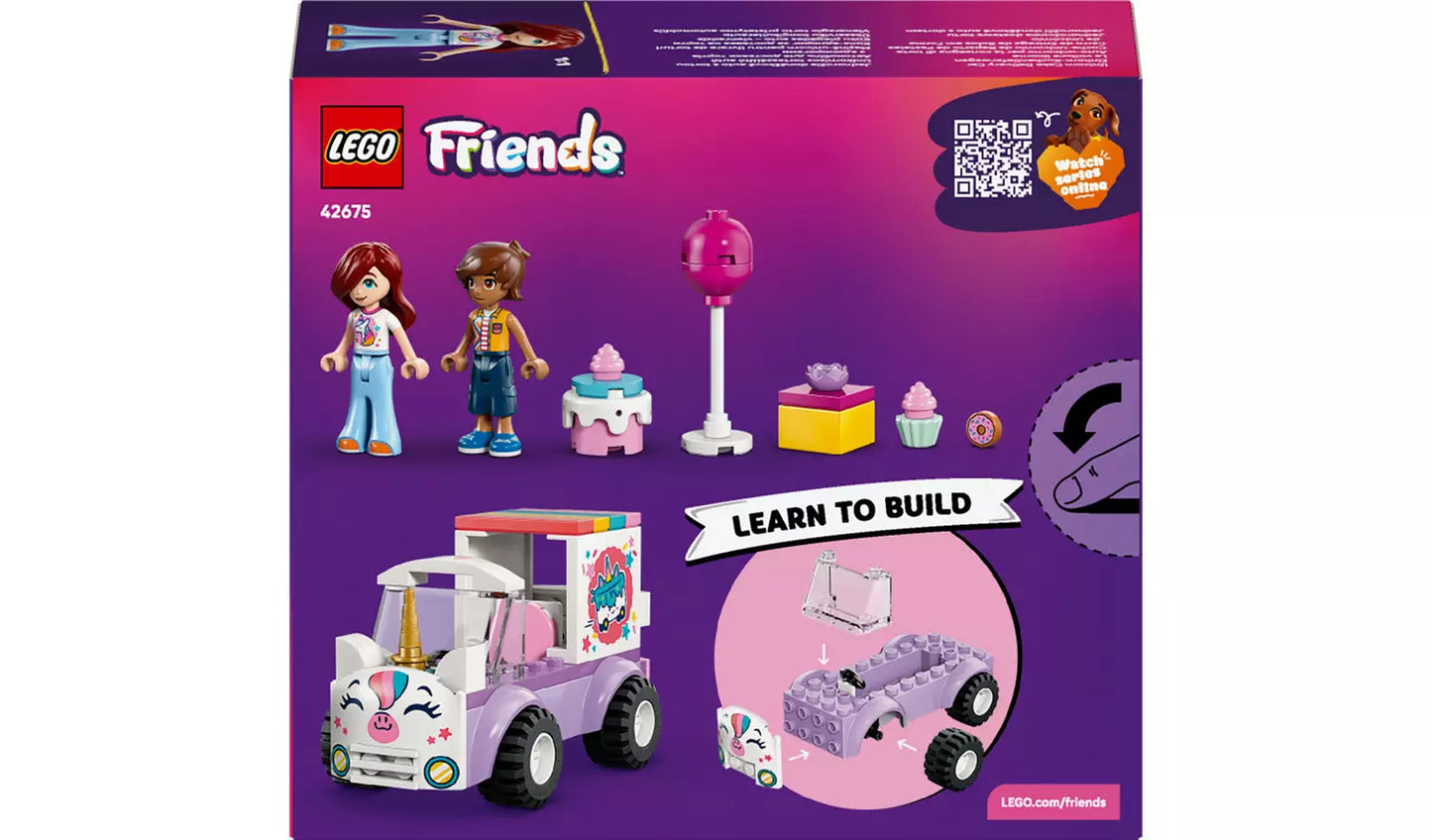 LEGO Friends Unicorn Cake Delivery Car Toy for Kids | Ages 4+ | Model 42675 | New LEGO