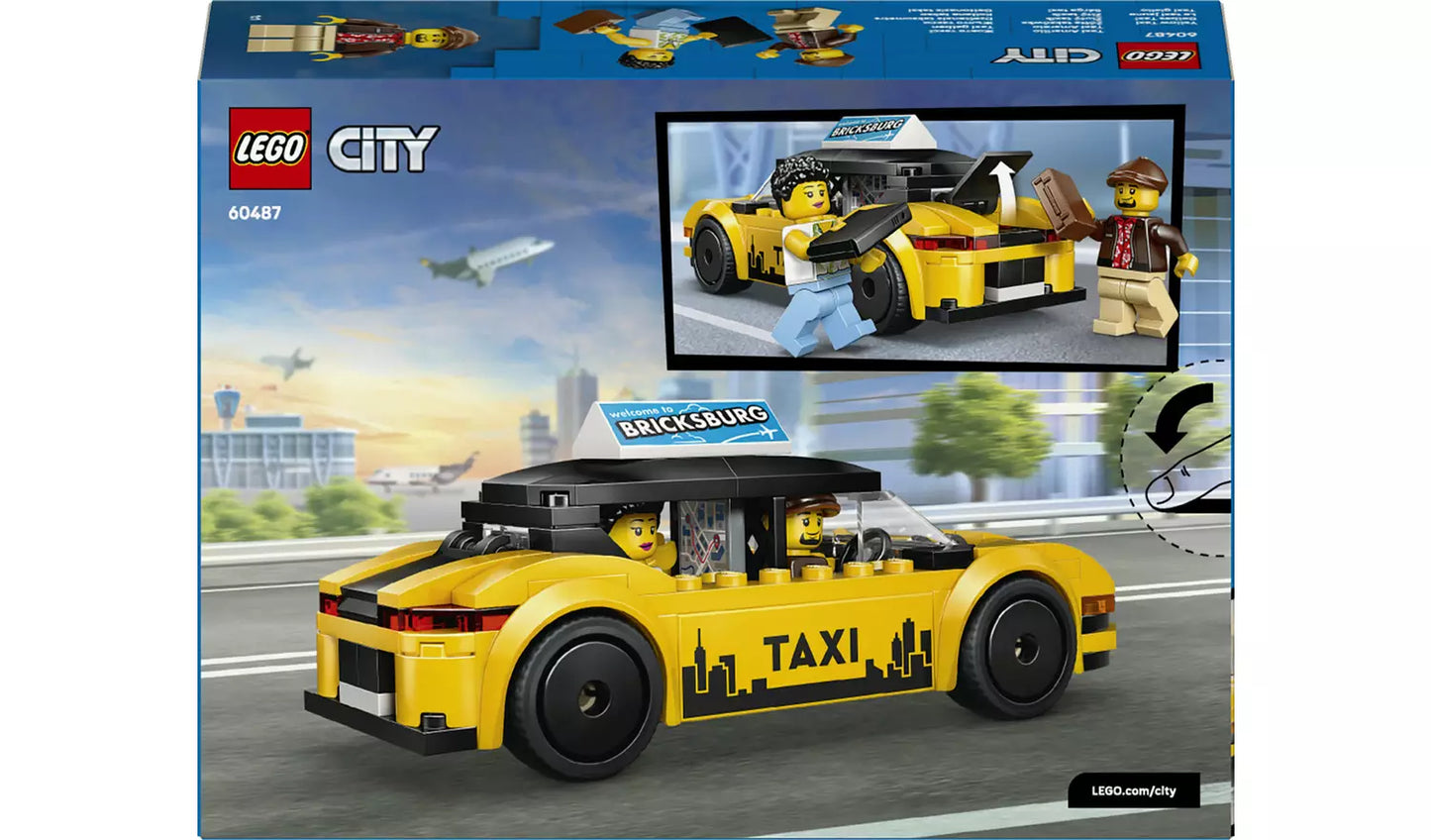 LEGO City Yellow Taxi Toy – Model Car with Minifigures | Ages 5+ | Model 60487 | New LEGO