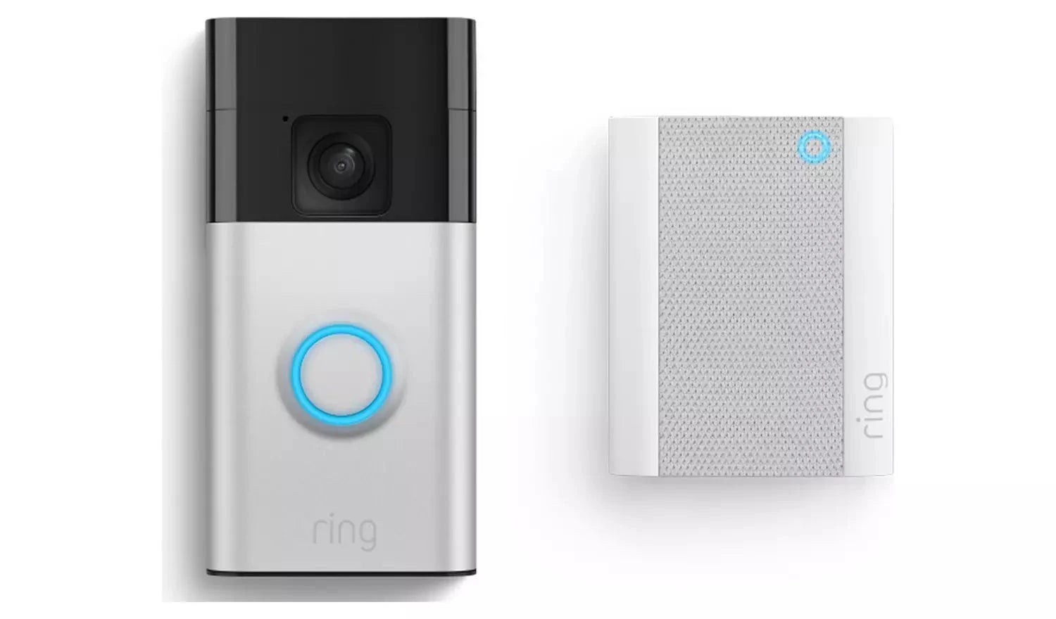 Ring Video Doorbell (Battery-Powered) with Chime – Satin Nickel Ring