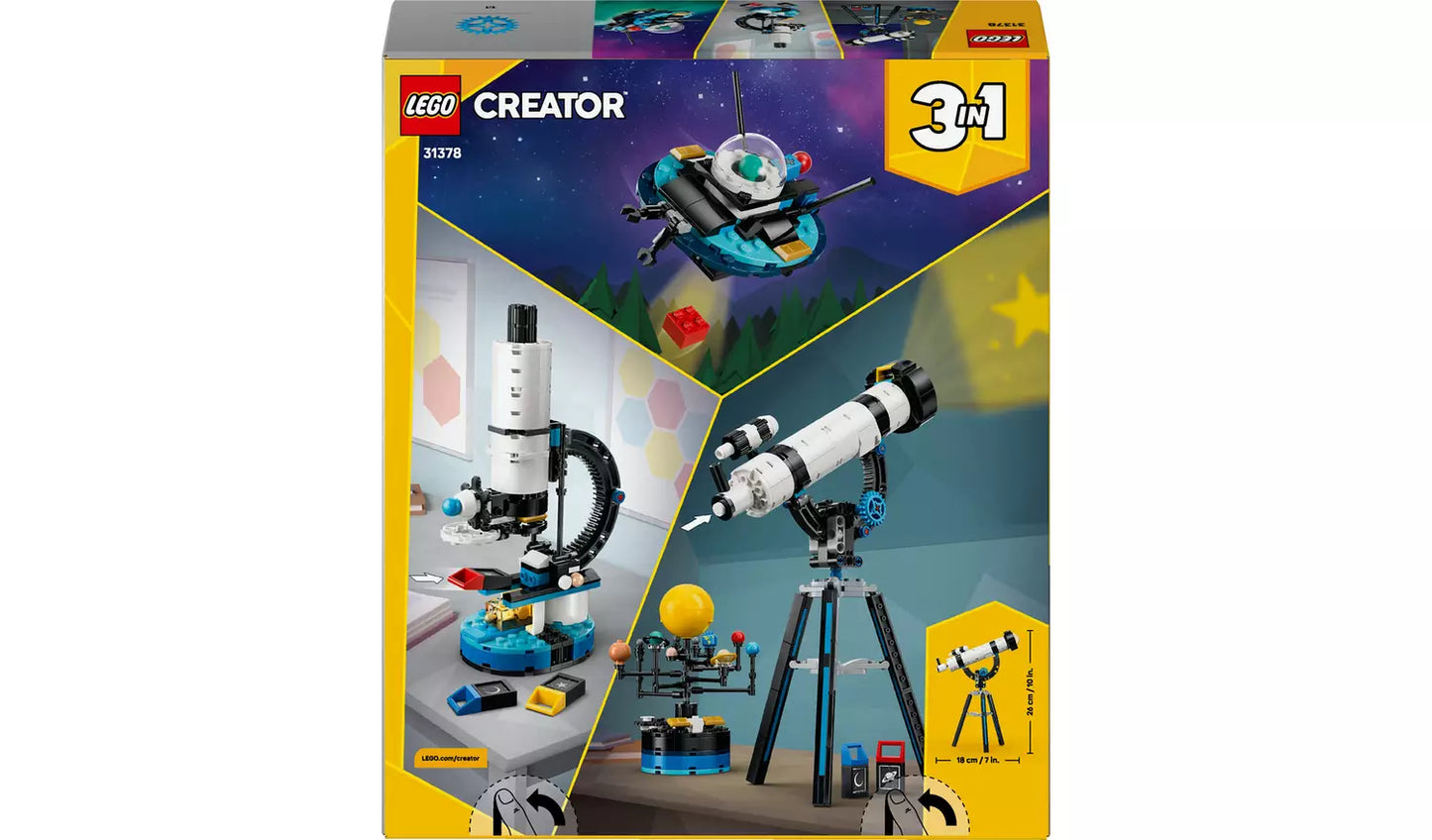 LEGO Creator 3in1 Space Exploration Telescope Toy 31378 | Ages 8+ | New LEGO