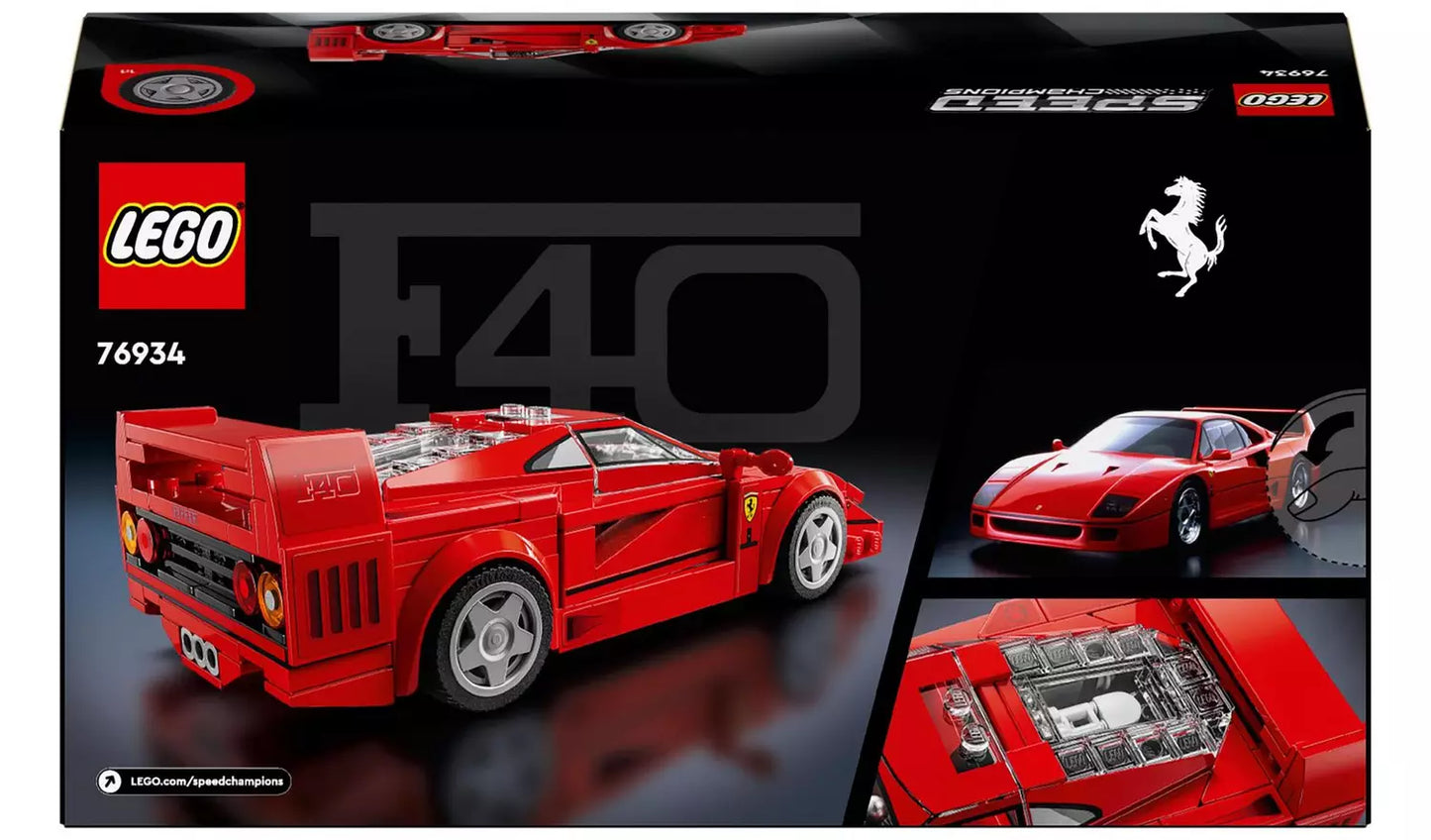 LEGO Speed Champions Ferrari F40 Supercar Vehicle Toy | Ages 9+ | Model 76934 | New LEGO
