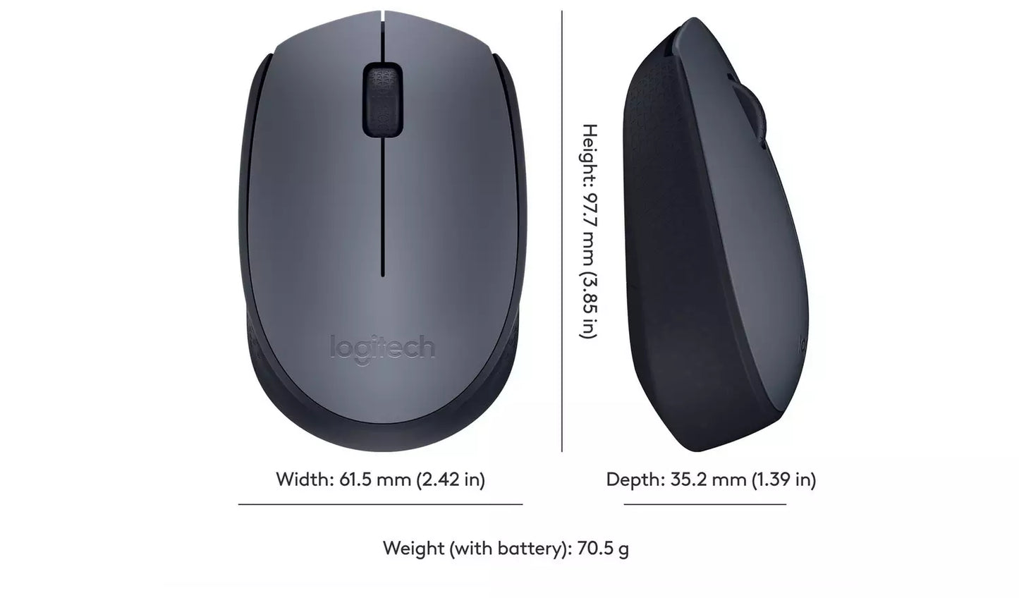 Logitech M170 Wireless Mouse - Grey