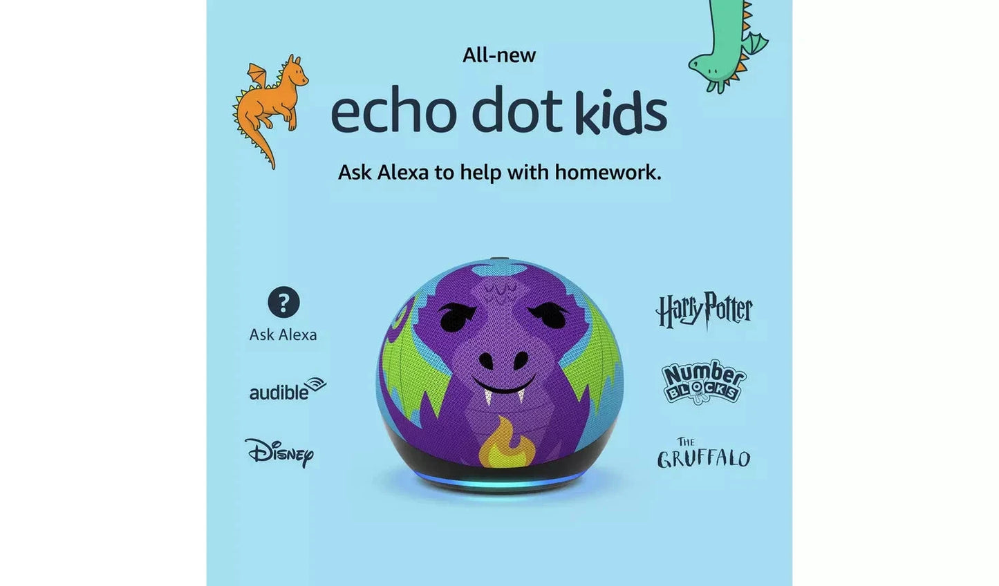 Amazon Echo Dot Kids (5th Gen) Smart Speaker with Alexa – Dragon Edition Amazon