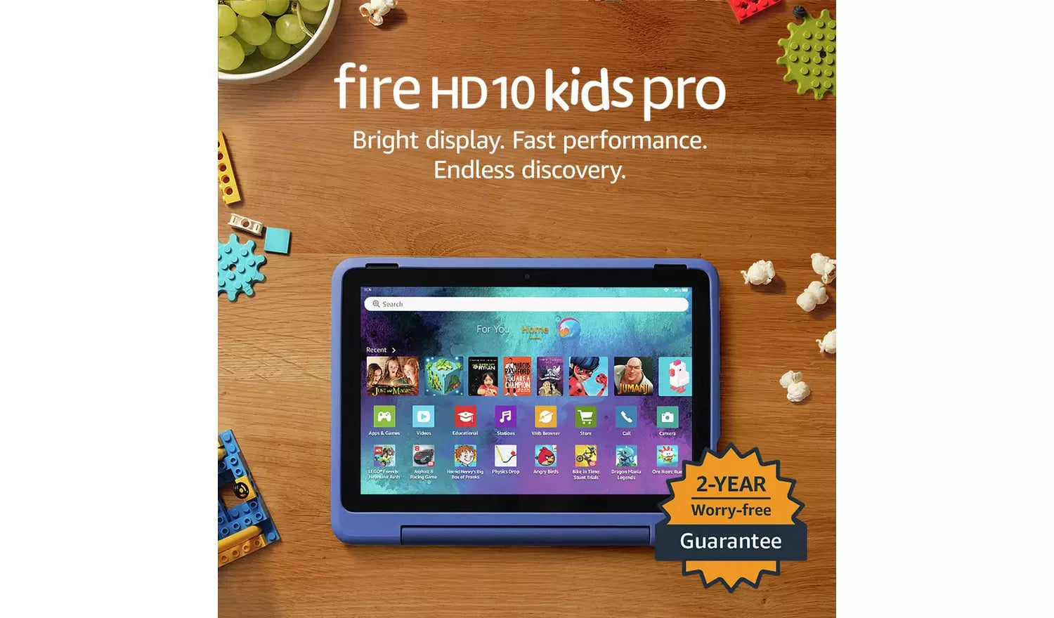 Amazon Fire HD 10 Kids Pro – 10.1" Tablet, 32GB, Blue – Designed for Ages 6–12 (New) Amazon