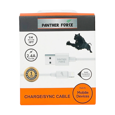 USB to iPhone 1 meter Fast Charging Cable for iPhone 14 - PF15 Panther Force