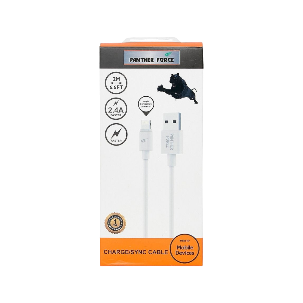 PF16- Panther Force 2M Cable for iPhone - Fast Charging and Data Transfer Panther Force