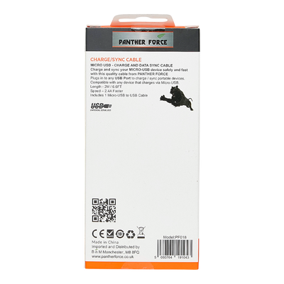 PF18- Panther Force 2M Cable for Micro - Seamless Connectivity, Uninterrupted Power Panther Force