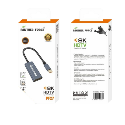PF27- PANTHER FORCE 8K HDTV TYPE-C TO DP ADAPTER Panther Force