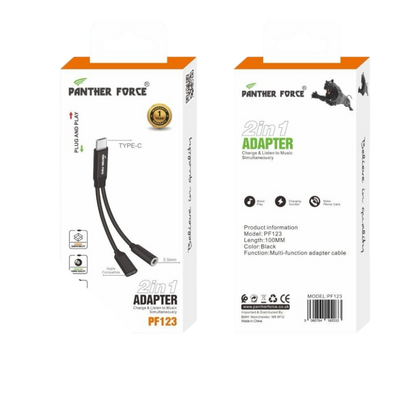 PF123- Panther Force 2 in 1 Adapter - Seamless Connectivity, Uninterrupted Power Panther Force