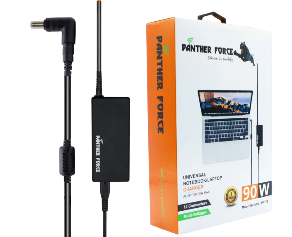 PF172- PANTHER FORCE 90W UNIVERSAL LAPTOP CHARGER (PLANING) Panther Force