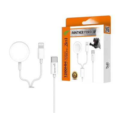 PF208- Panther Force 2-in-1 Watch Charger - Extended Length for Convenient Charging and Syncing of Your Phone Panther Force