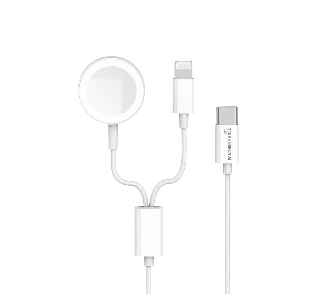 PF208- Panther Force 2-in-1 Watch Charger - Extended Length for Convenient Charging and Syncing of Your Phone Panther Force