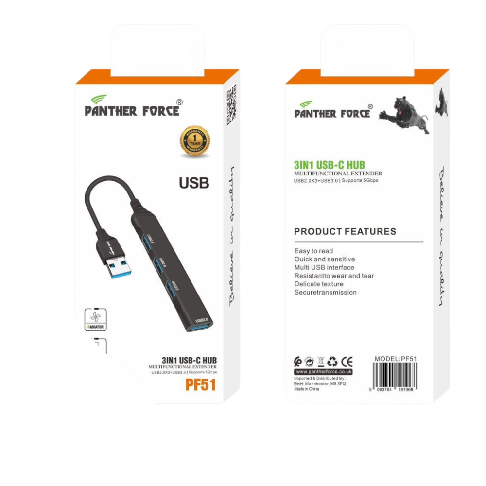 PF51- PANTHER FORCE 3 IN 1 USB-C HUB Panther Force