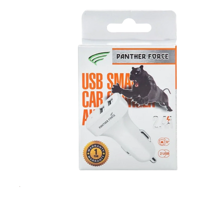 Panther Force 2.4A White Dual USB Car Charger - PF71 Panther Force