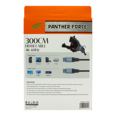 PF94- PANTHER FORCE 3M HDMI TO HDMI CABLE Panther Force