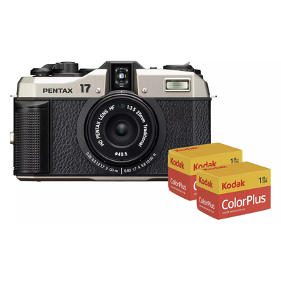 Pentax 17 Compact Film Camera Bundle – Half-Frame 35mm Camera with 25mm Lens + Film Pack (New) Pentax