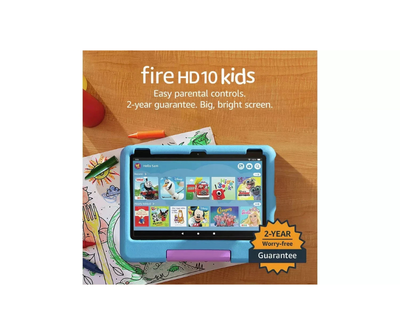 Amazon Fire HD 10 Kids (2023 Release) – 10.1" Tablet, 32GB, Blue – Designed for Ages 3–7, (New) Amazon