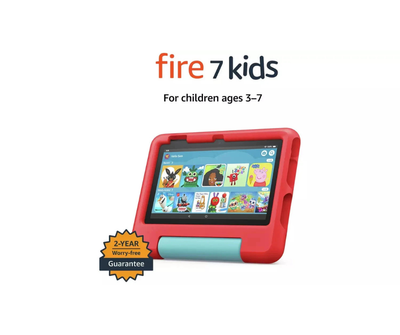 Amazon Fire 7 Kids – 7" Tablet, 16GB, Red – Designed for Ages 3–7, (New) Amazon