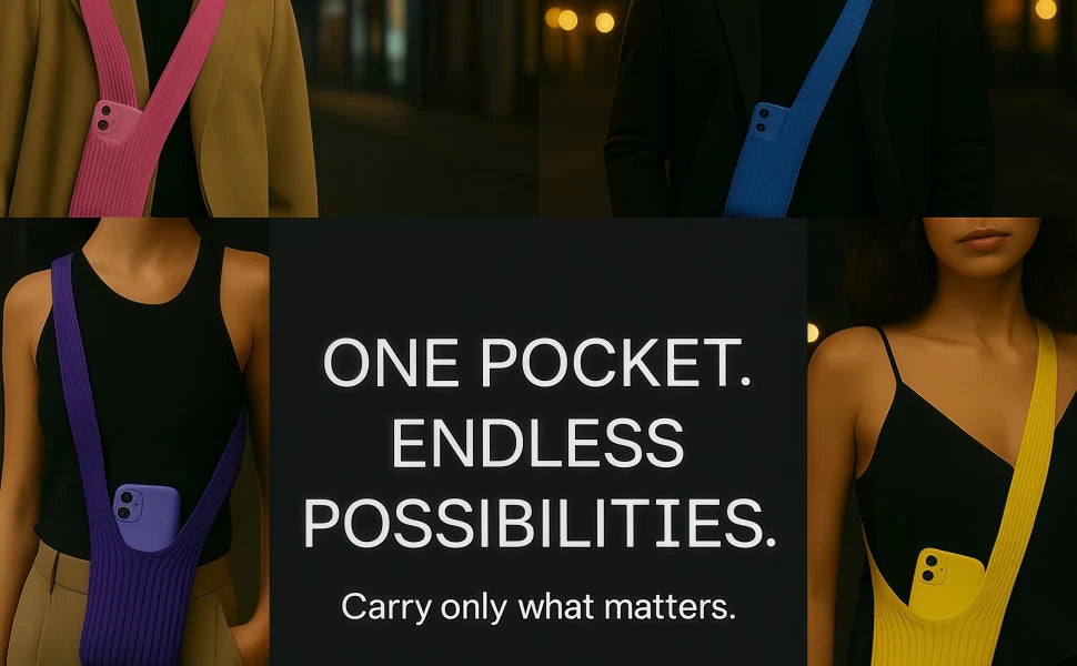 Phone Pocket Crossbody Lanyard Orange - Adjustable Universal Strap 80cm Lightweight (New) Funki Fone