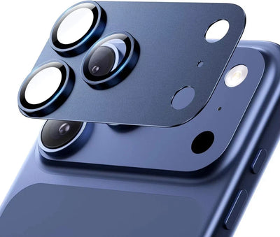 iPhone 17 Pro Max and 17 Pro Full Cover Metal Camera Lens Protector Tempered Glass (Deep Blue) Deep blue Funki Fone