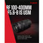 Canon RF 100-400mm f/5.6-8 IS USM Lens – Telephoto Zoom for Wildlife & Sports (New) Canon