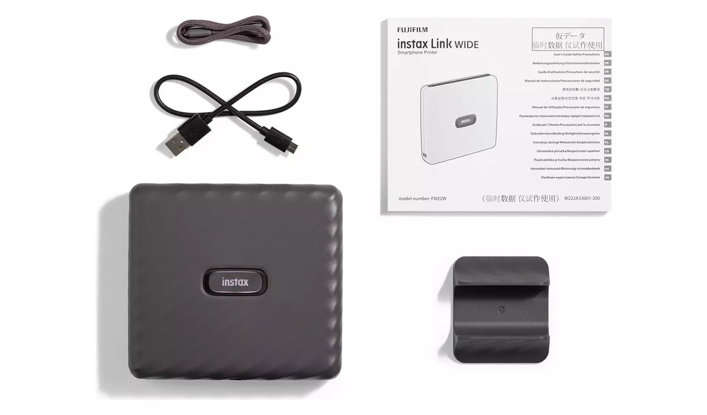 Fujifilm instax Link WIDE Smartphone Printer – Grey (New) Fujifilm