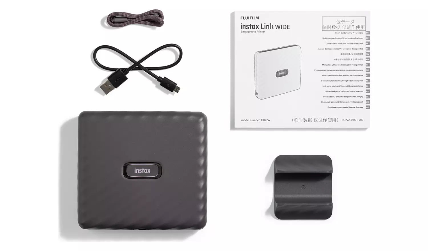 Fujifilm instax Link WIDE Smartphone Printer – Grey (New) Fujifilm